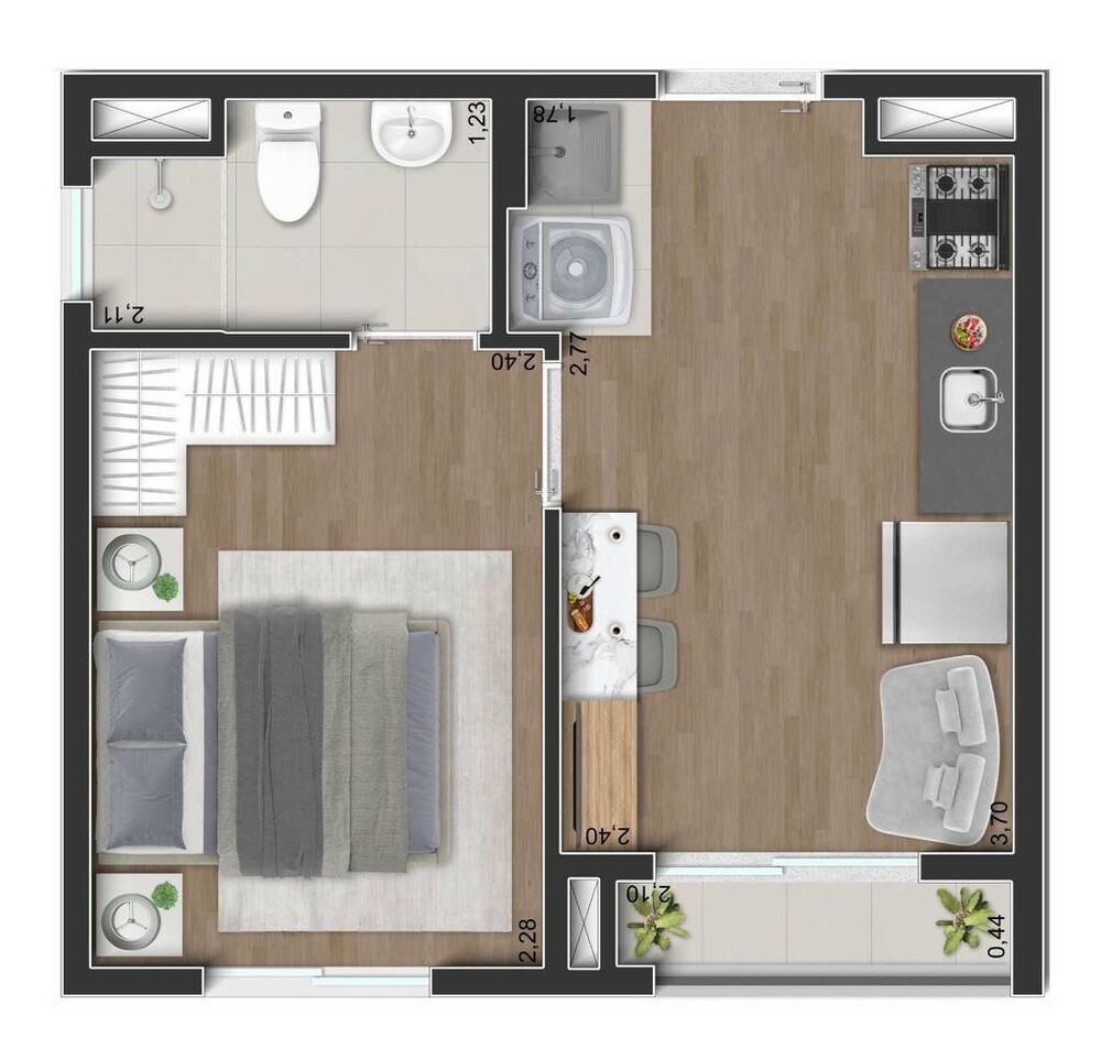 Apartamento, 2 quartos, 35 m² - Foto 12