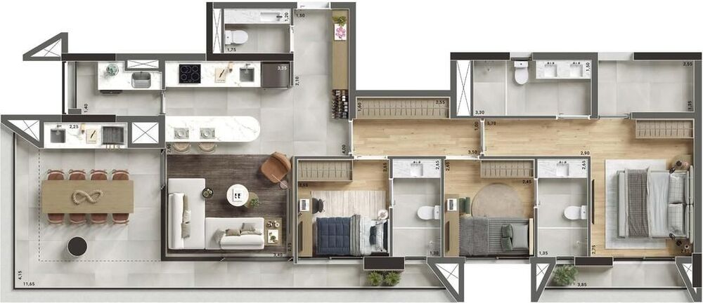 Apartamento à venda com 3 quartos, 115m² - Foto 1