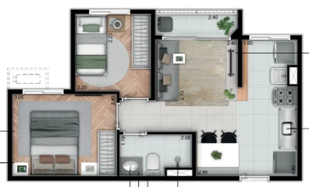 Apartamento, 2 quartos, 37 m² - Foto 5