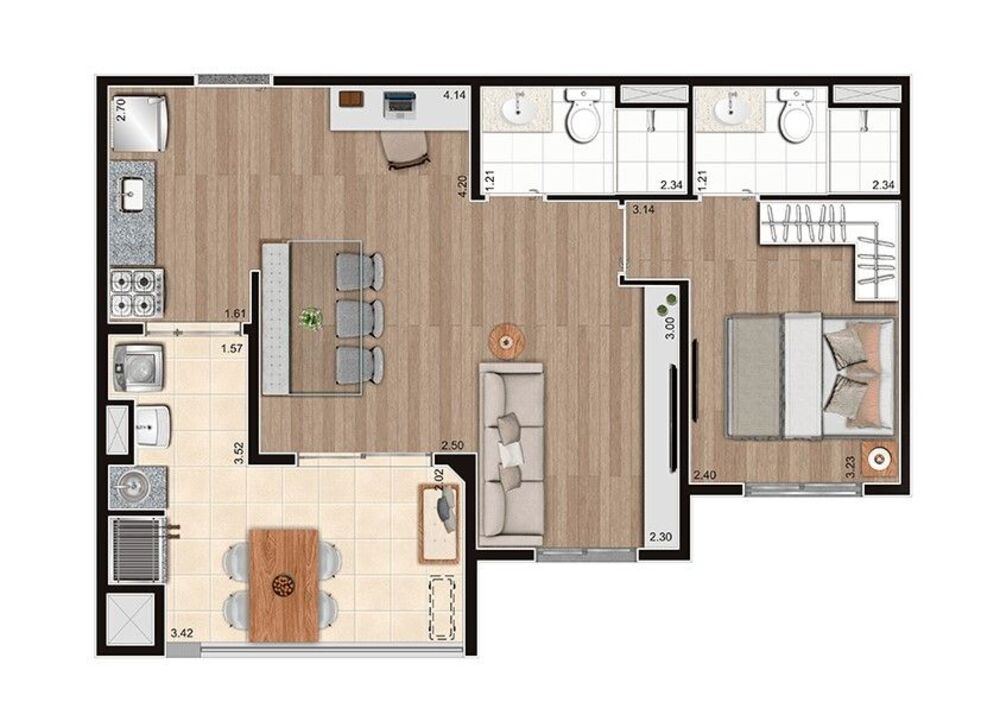 Apartamento, 3 quartos, 67 m² - Foto 6