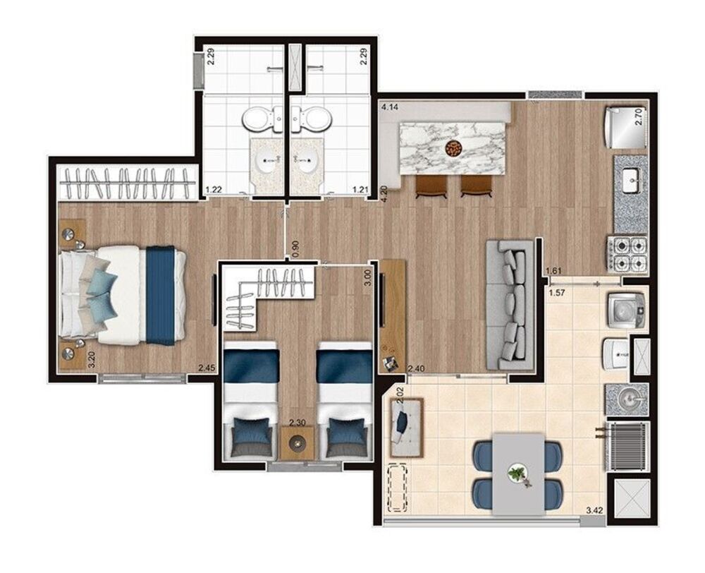 Apartamento, 3 quartos, 67 m² - Foto 2