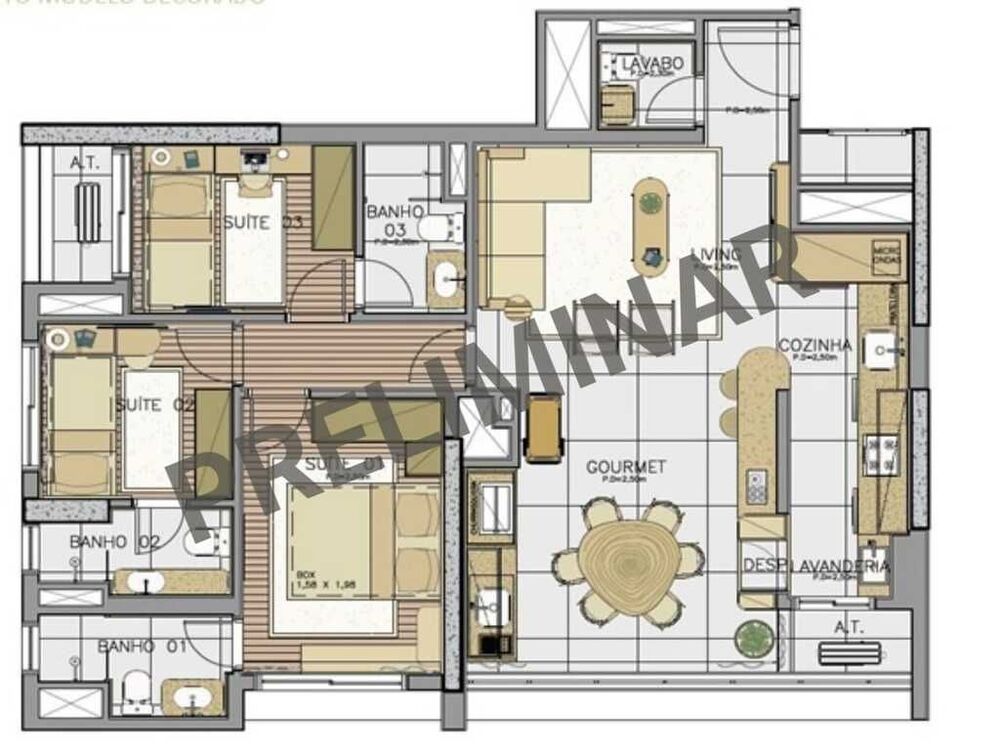 Cobertura, 3 quartos, 179 m² - Foto 2