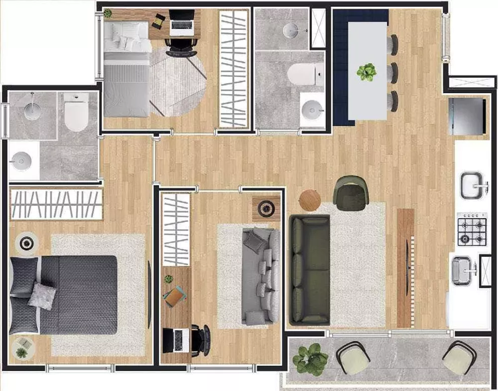 Apartamento à venda com 3 quartos, 53m² - Foto 6