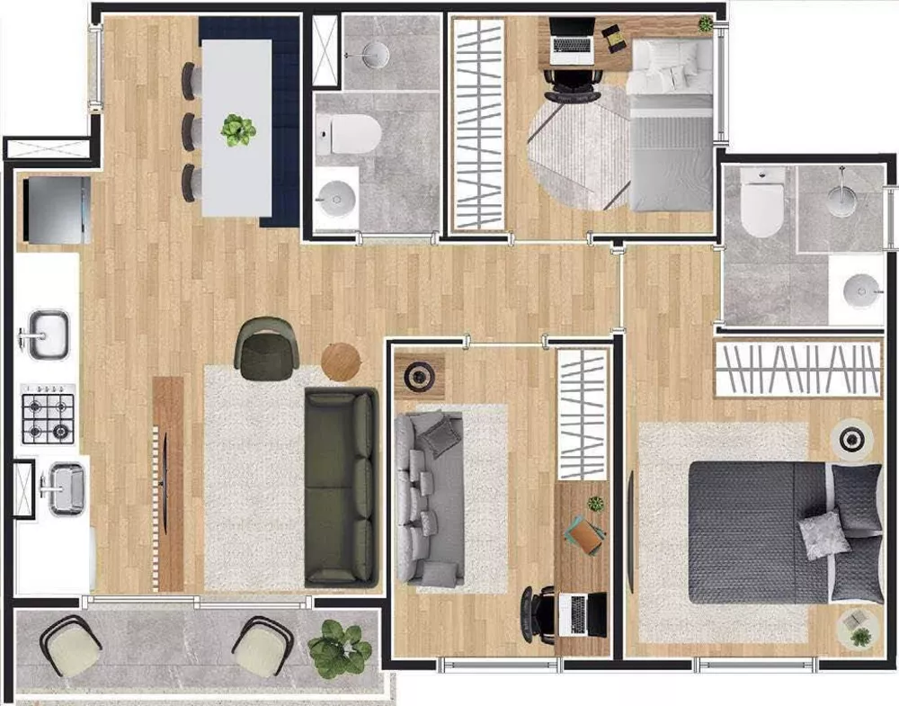 Apartamento à venda com 3 quartos, 53m² - Foto 5