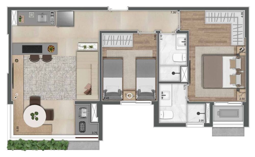 Apartamento, 2 quartos, 57 m² - Foto 8