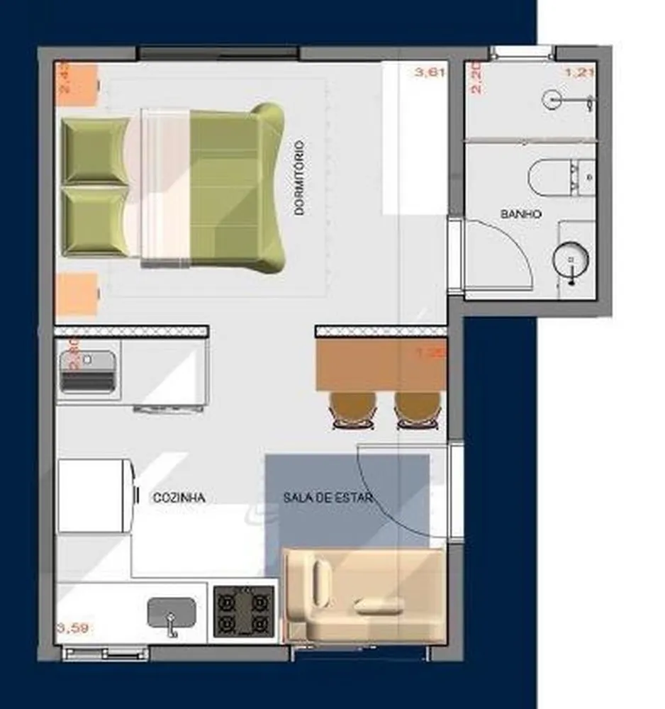 Apartamento, 1 quarto, 27 m² - Foto 6