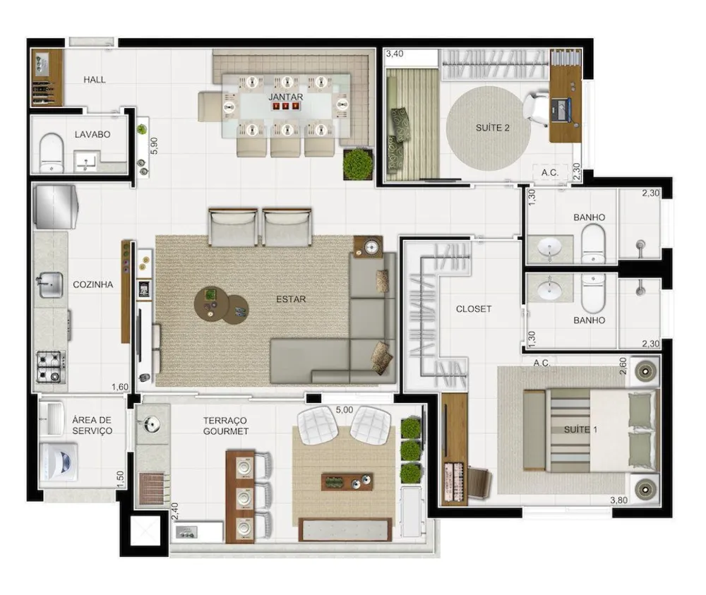 Apartamento, 2 quartos, 142 m² - Foto 24