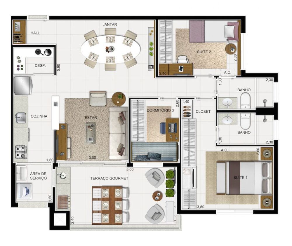Apartamento, 2 quartos, 142 m² - Foto 5