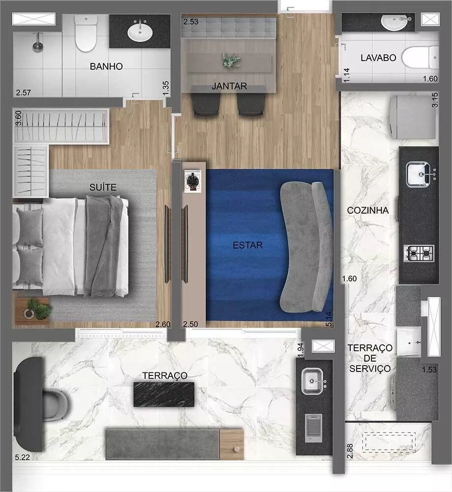 Apartamento, 1 quarto, 55 m² - Foto 14