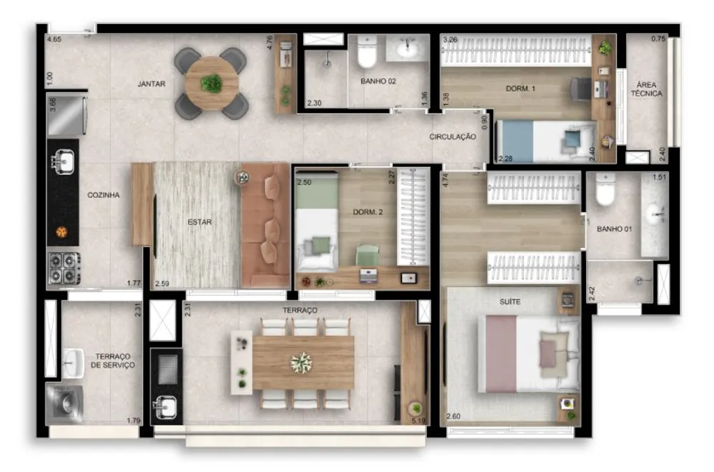 Apartamento, 3 quartos, 87 m² - Foto 14