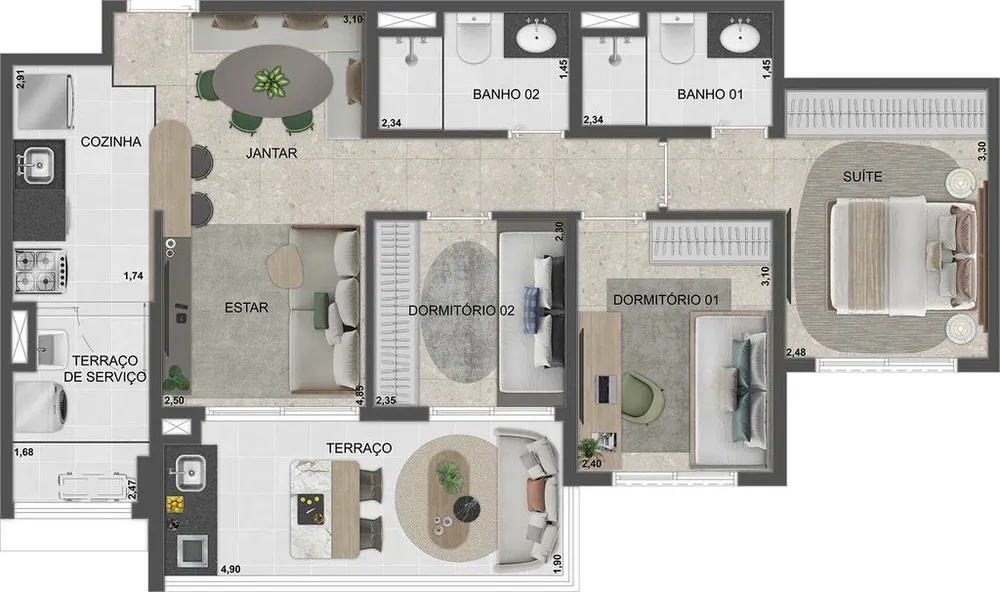 Apartamento, 2 quartos, 56 m² - Foto 11