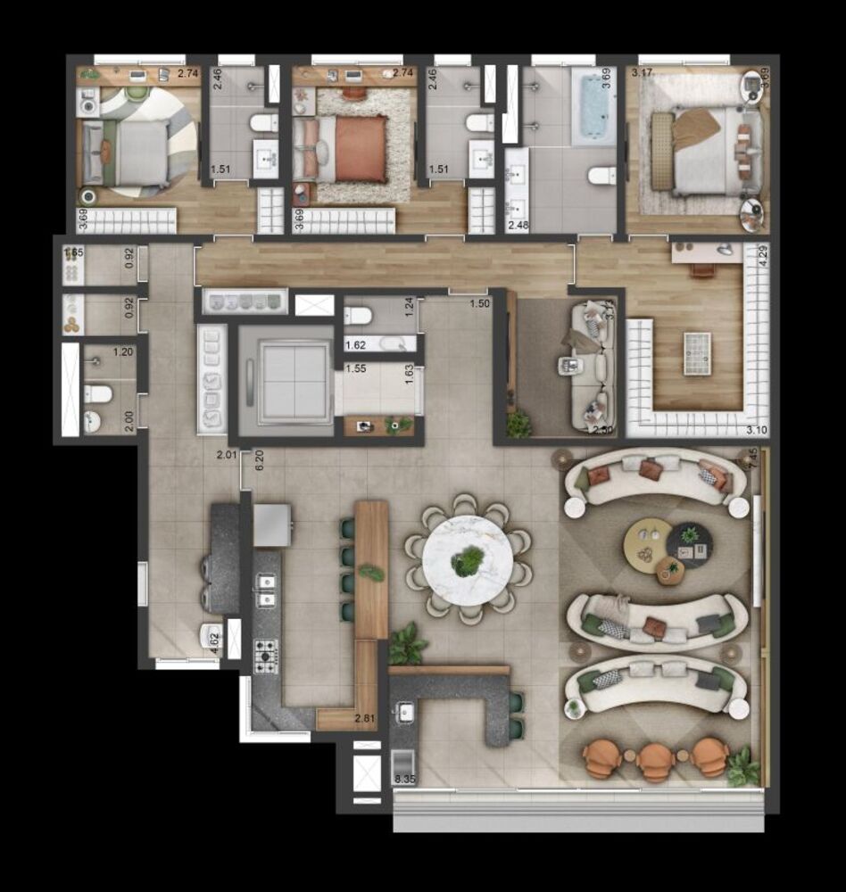 Apartamento, 4 quartos, 330 m² - Foto 2