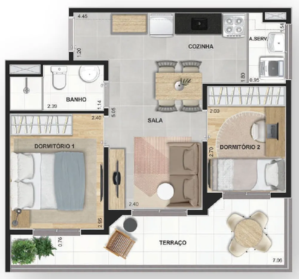 Apartamento, 2 quartos, 37 m² - Foto 6