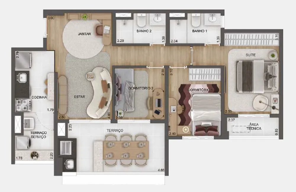 Apartamento, 1 quarto, 41 m² - Foto 1