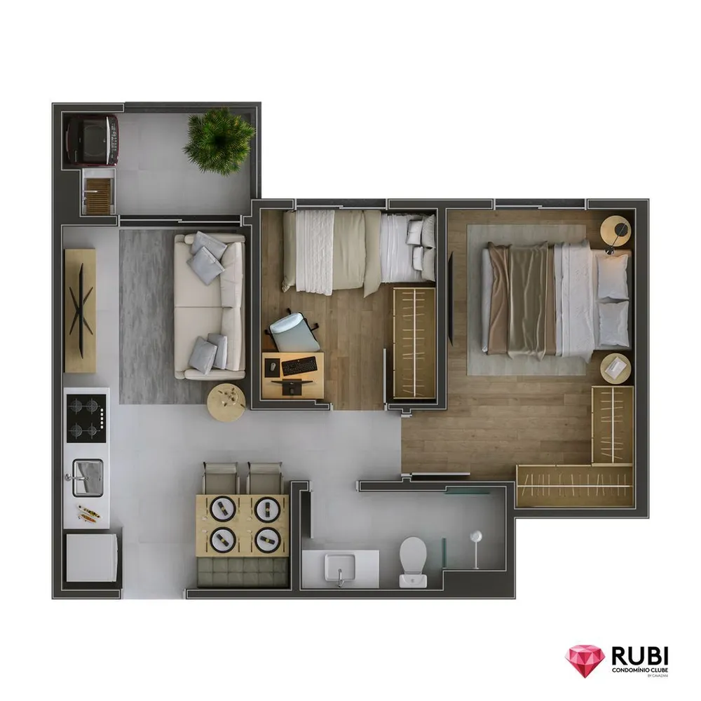 Apartamento, 1 quarto, 33 m² - Foto 2