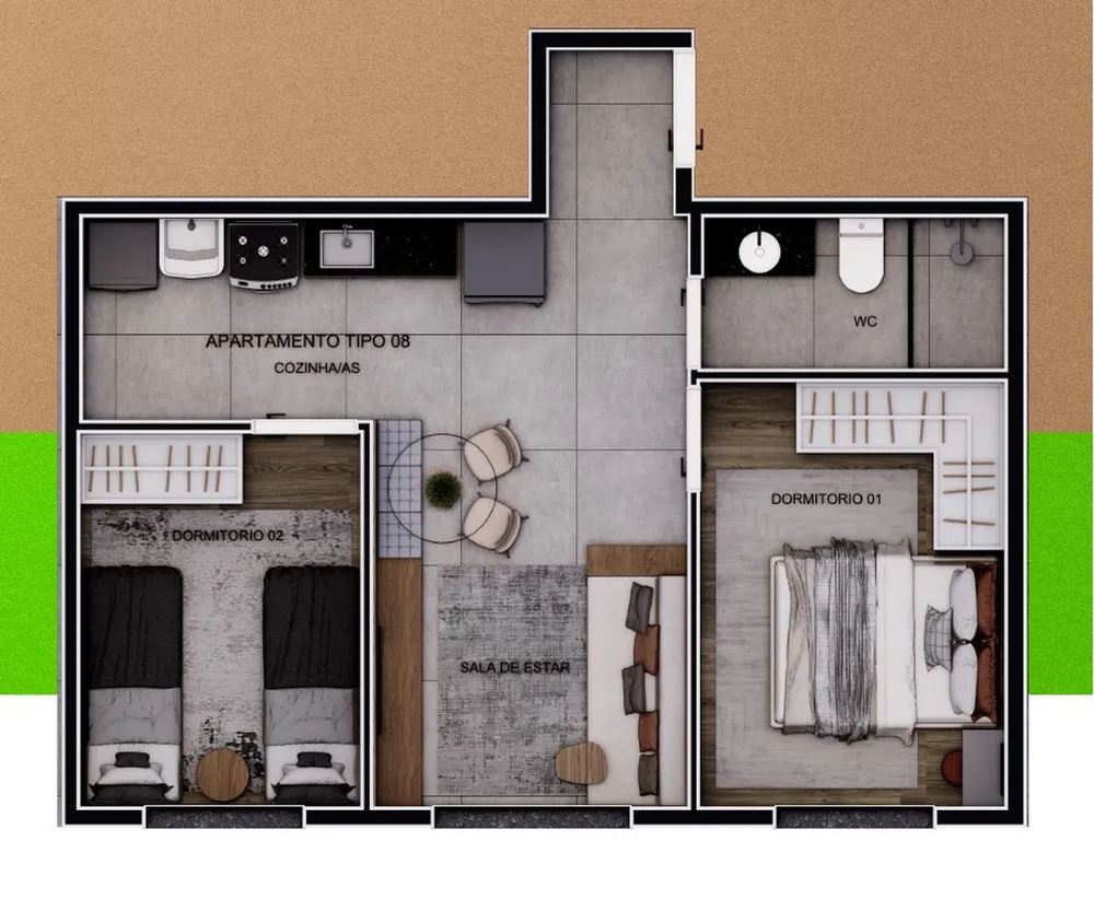 Apartamento, 1 quarto, 36 m² - Foto 7