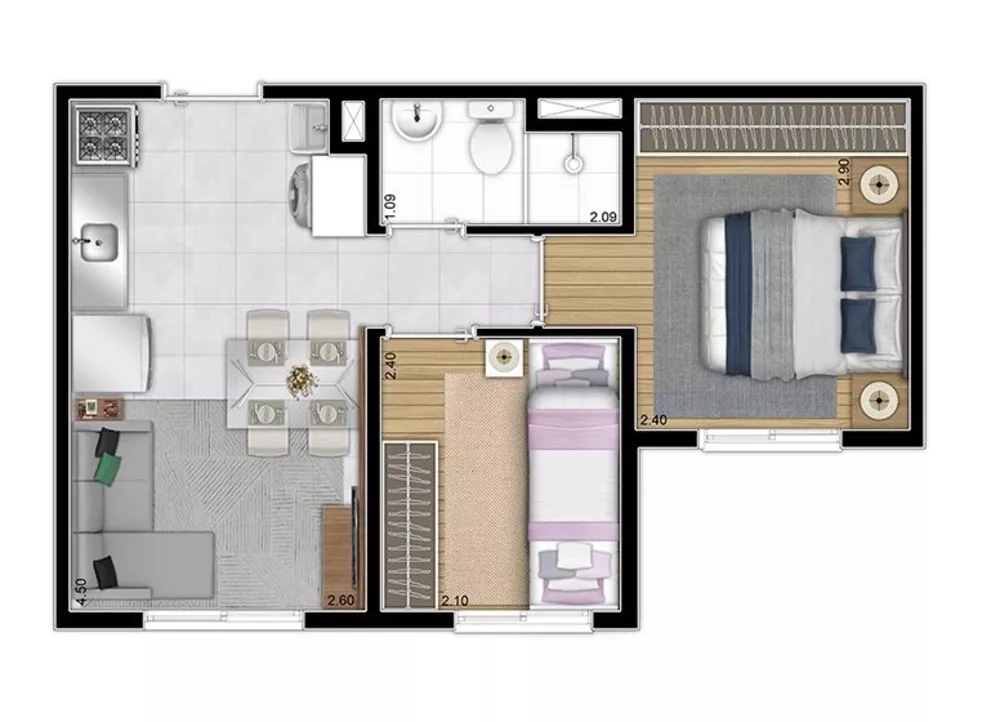 Apartamento à venda com 2 quartos, 32m² - Foto 2