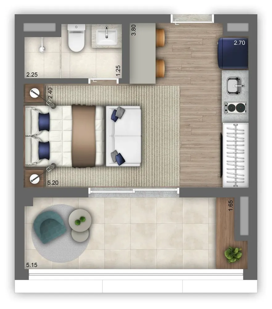 Kitnet-Studio, 28 m² - Foto 5
