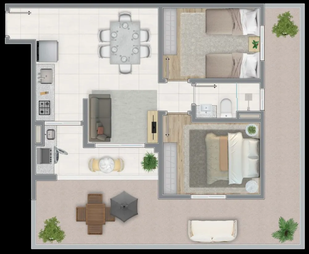 Apartamento, 1 quarto, 56 m² - Foto 4