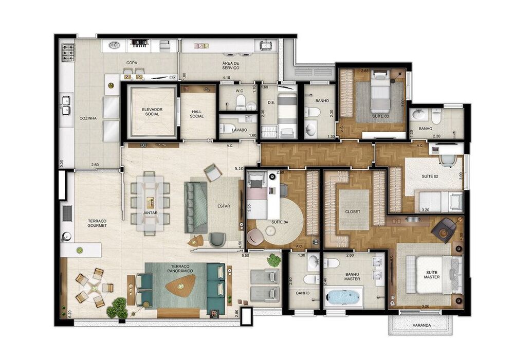 Apartamento à venda com 4 quartos, 233m² - Foto 10