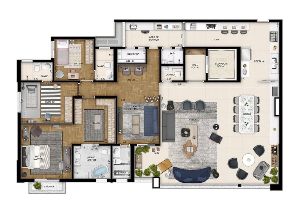 Apartamento à venda com 4 quartos, 233m² - Foto 13