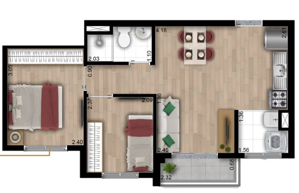 Apartamento, 2 quartos, 38 m² - Foto 12