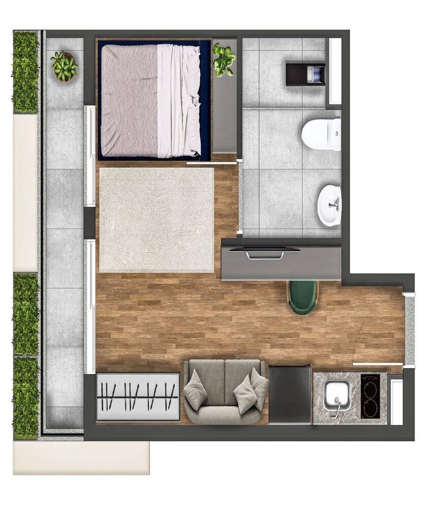 Kitnet-Studio, 28 m² - Foto 3