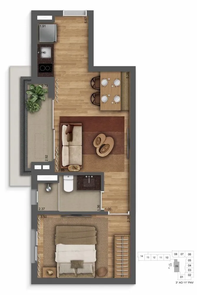 Apartamento, 1 quarto, 50 m² - Foto 5