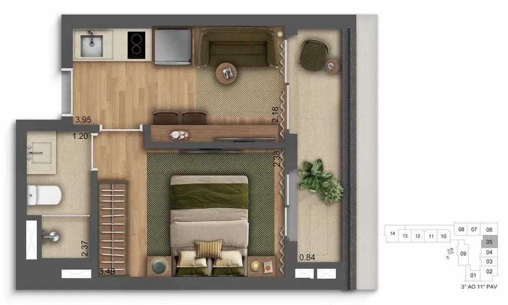 Apartamento, 1 quarto, 50 m² - Foto 12