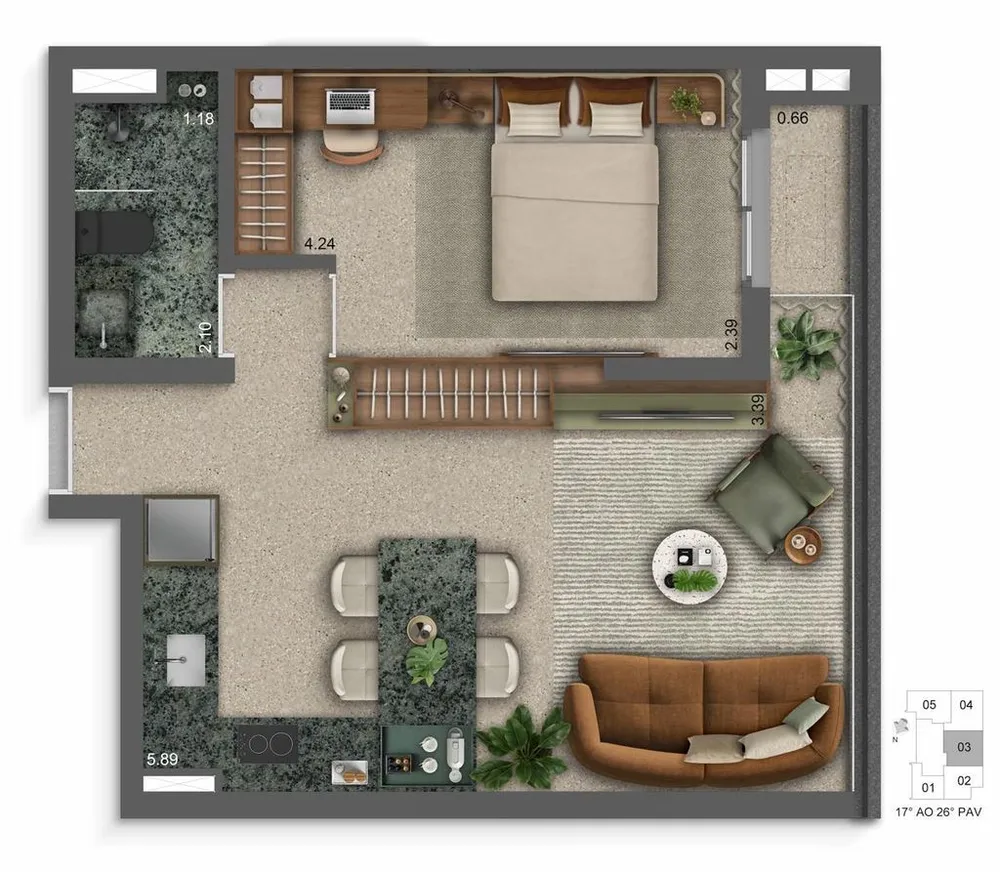 Apartamento, 1 quarto, 50 m² - Foto 10