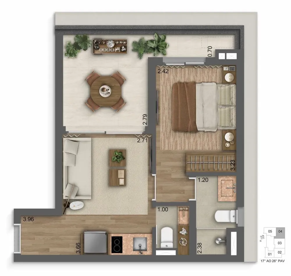Apartamento, 1 quarto, 50 m² - Foto 3