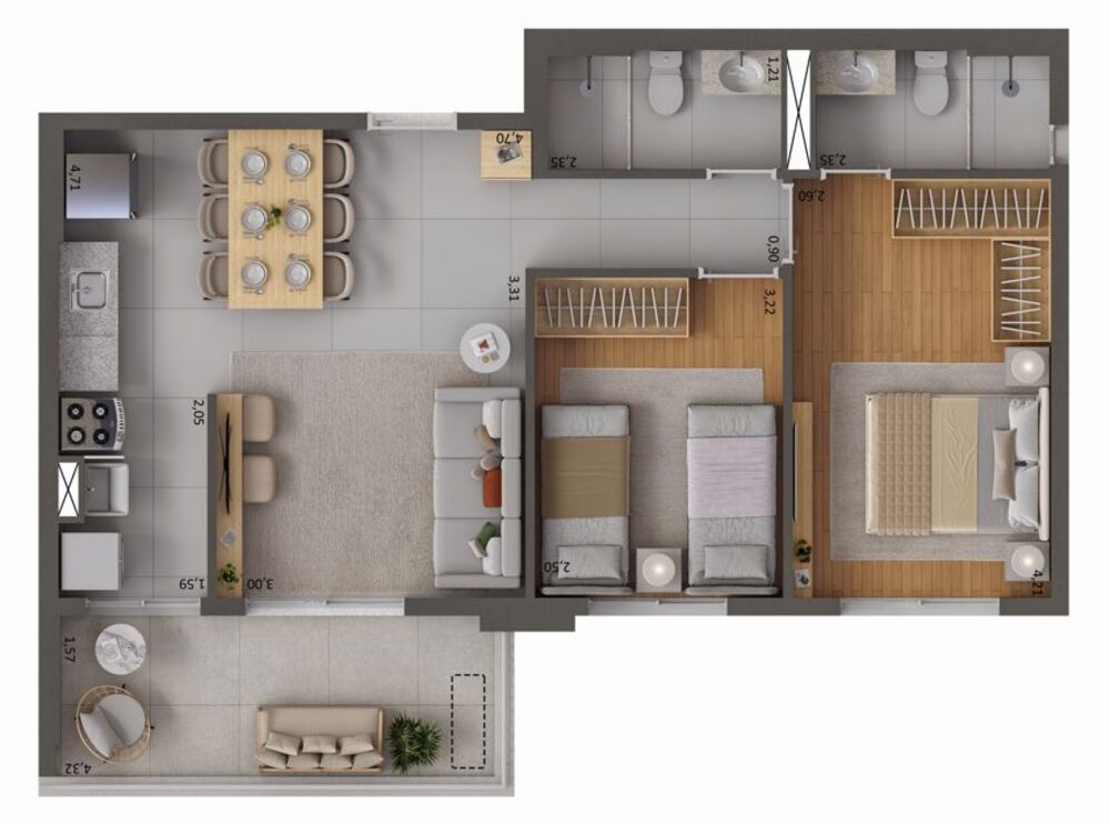 Apartamento, 2 quartos, 63 m² - Foto 8