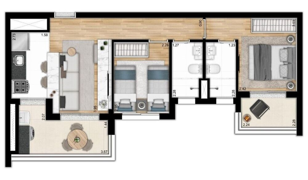 Kitnet-Studio, 25 m² - Foto 2