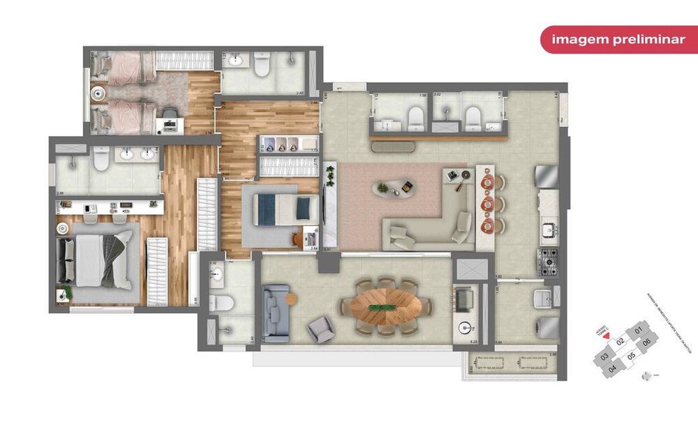 Apartamento, 3 quartos, 148 m² - Foto 1