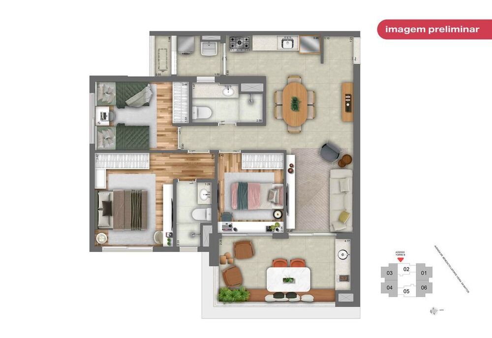 Apartamento, 3 quartos, 148 m² - Foto 2