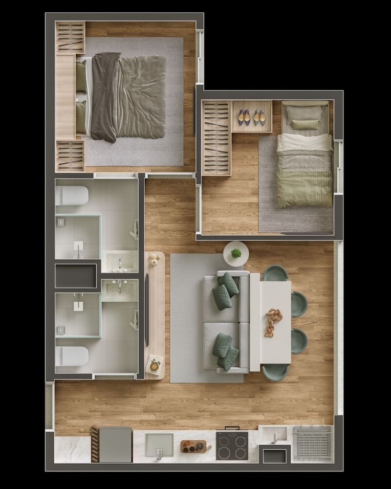 Apartamento, 2 quartos, 42 m² - Foto 1