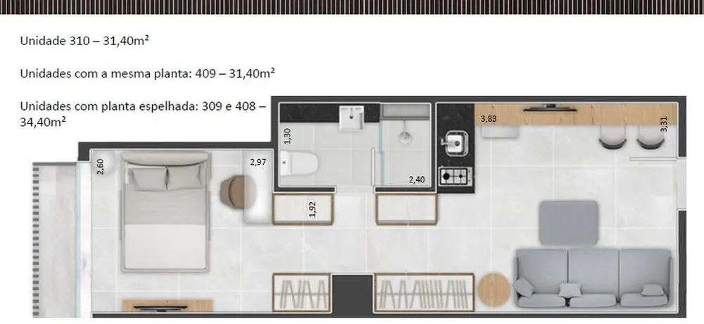 Apartamento, 1 quarto, 31 m² - Foto 8