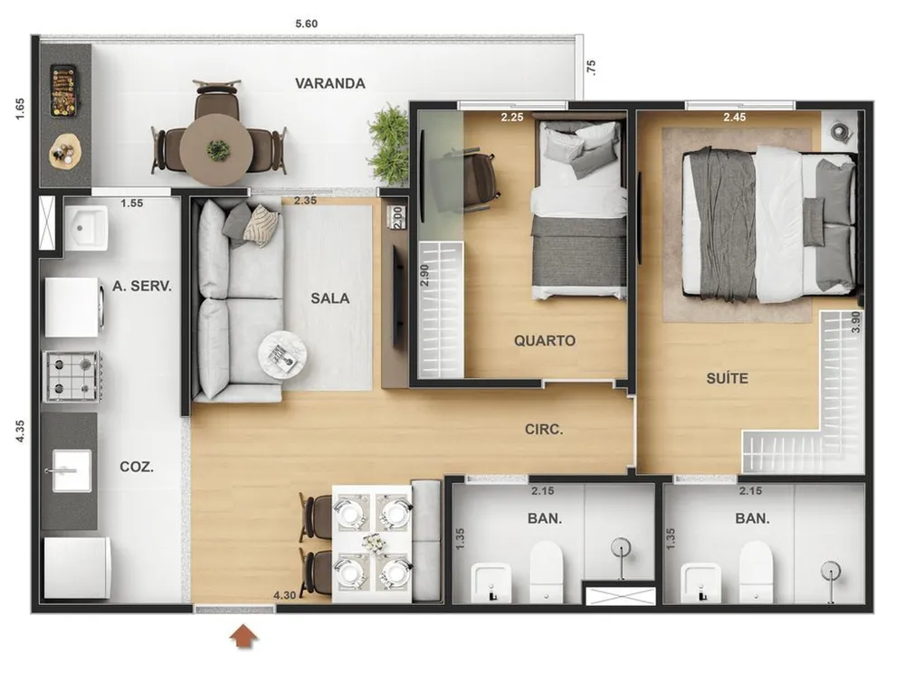 Apartamento, 4 quartos, 103 m² - Foto 4