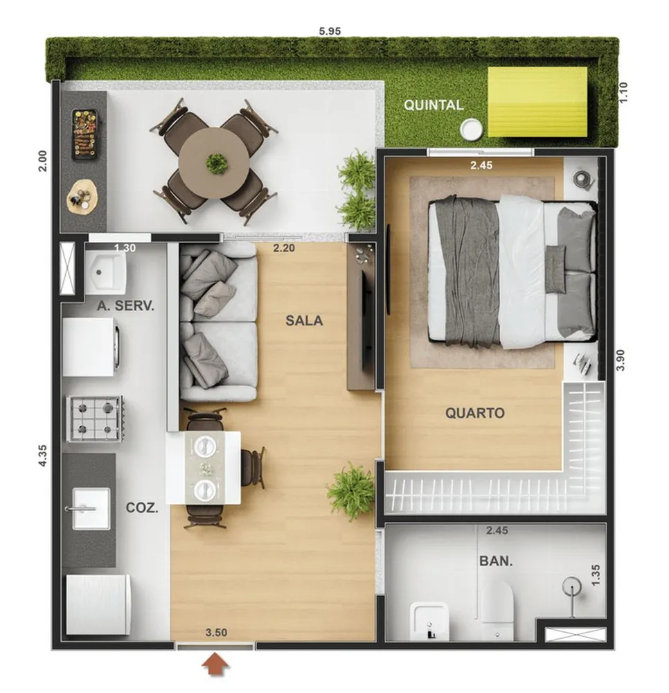 Apartamento, 4 quartos, 103 m² - Foto 1