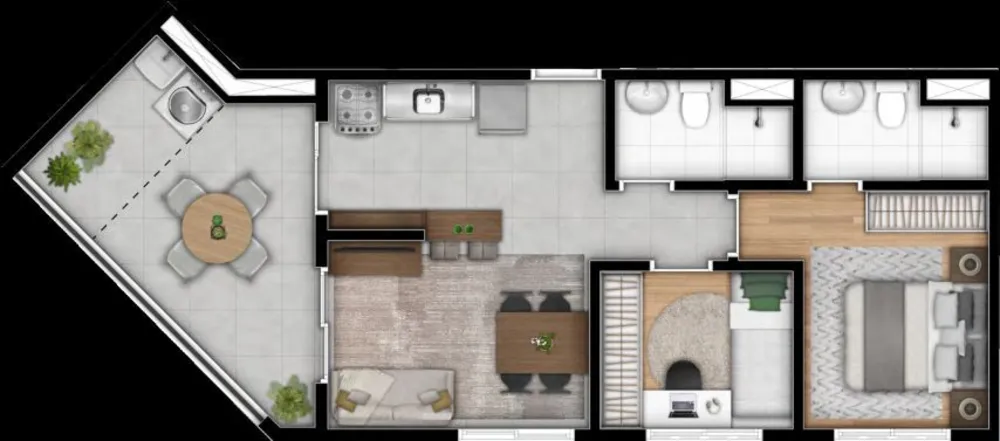 Apartamento, 1 quarto, 74 m² - Foto 1