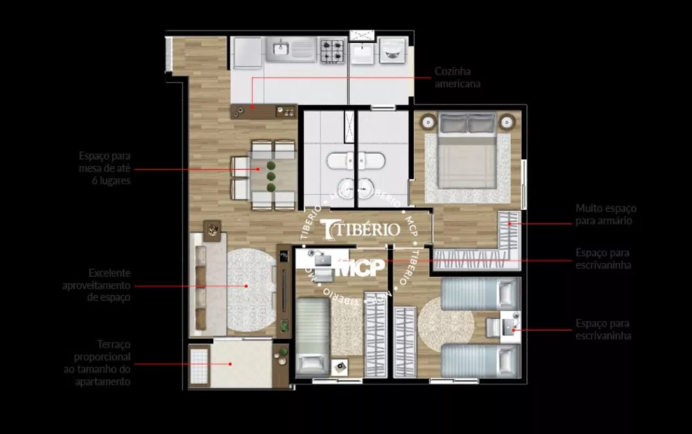 Apartamento à venda com 3 quartos, 65m² - Foto 3