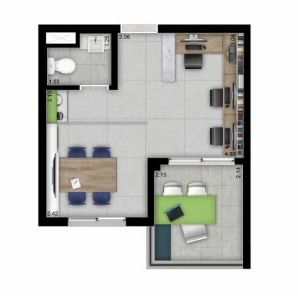 Sala-Conjunto, 54 m² - Foto 9