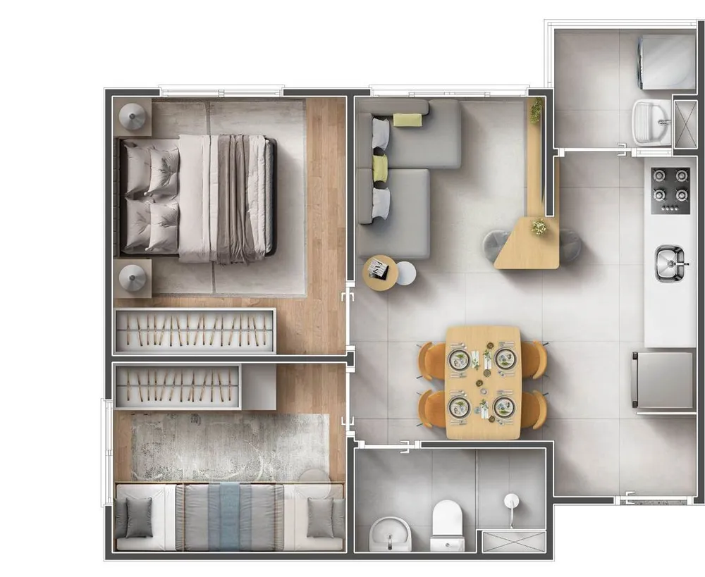 Apartamento, 2 quartos, 44 m² - Foto 2