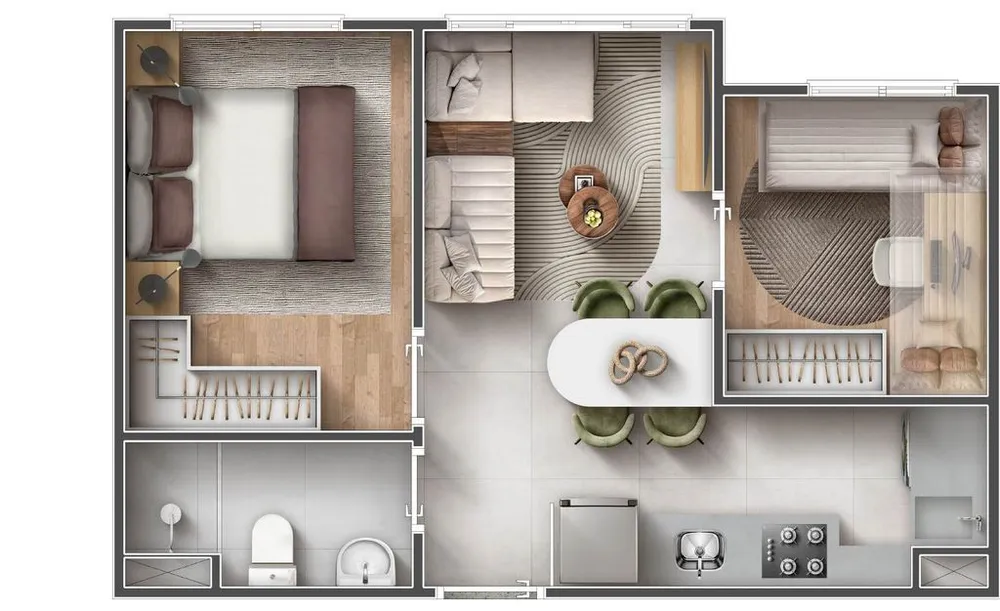 Apartamento, 2 quartos, 44 m² - Foto 3