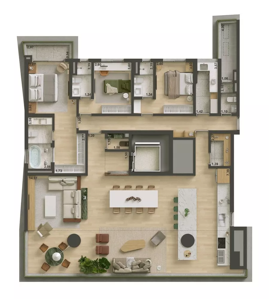 Apartamento à venda com 4 quartos, 302m² - Foto 2