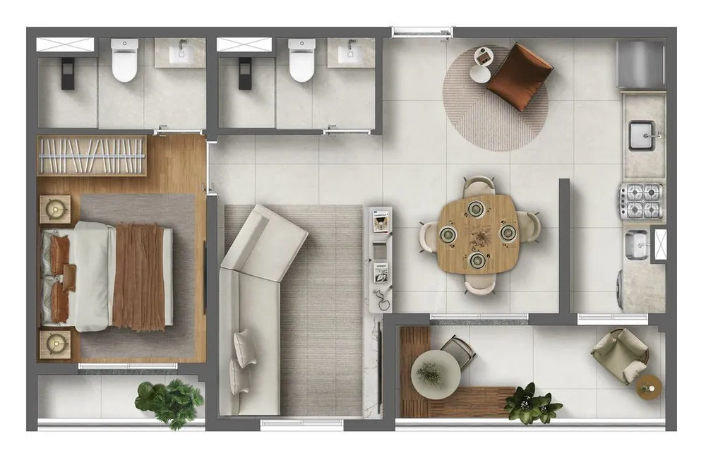 Apartamento, 2 quartos, 43 m² - Foto 2