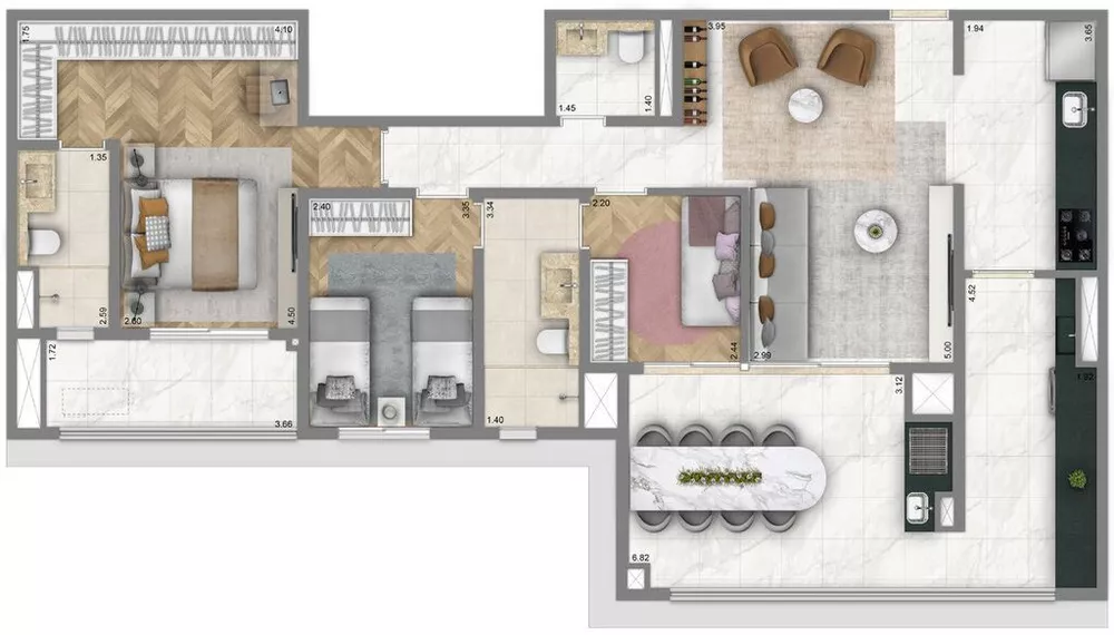 Apartamento, 3 quartos, 125 m² - Foto 4