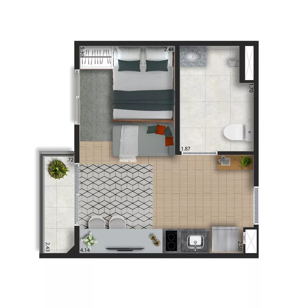 Apartamento à venda com 1 quarto, 28m² - Foto 2