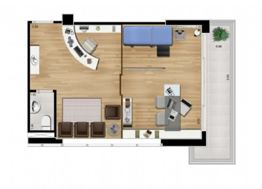 Sala-Conjunto, 42 m² - Foto 5