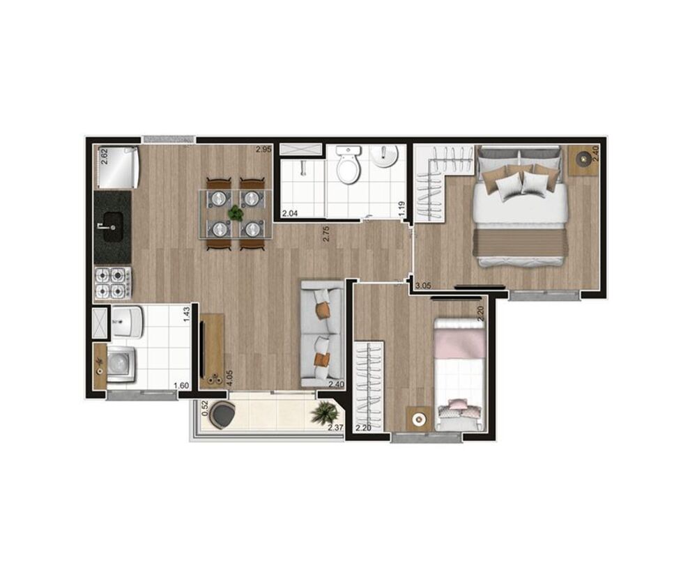 Apartamento, 2 quartos, 32 m² - Foto 2